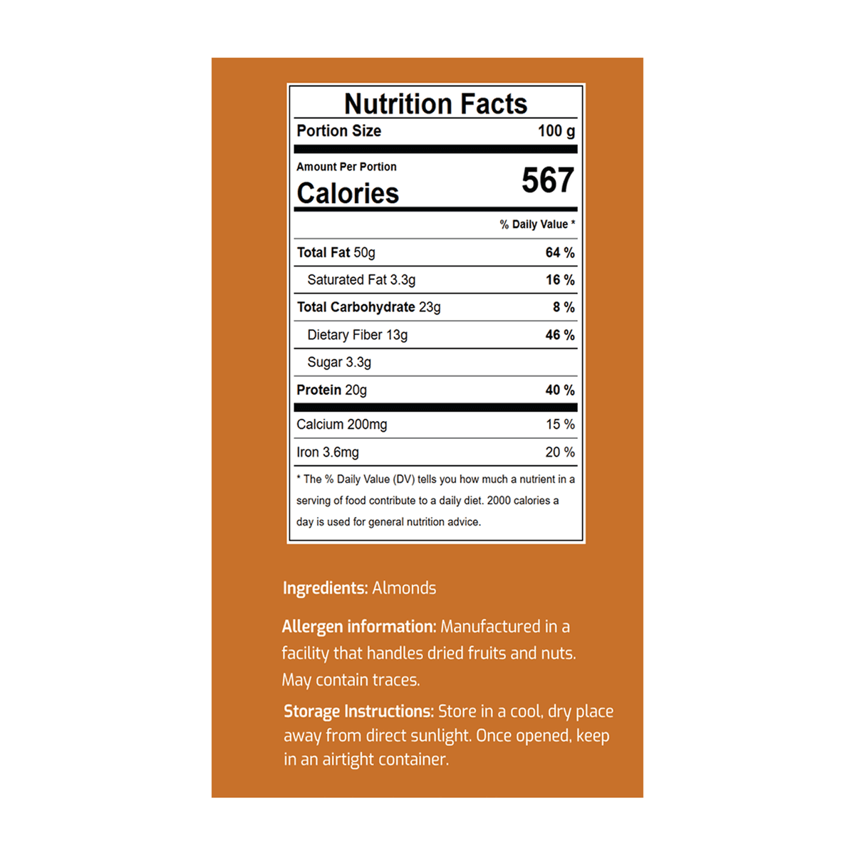 Raw California almonds showing premium white color and quality