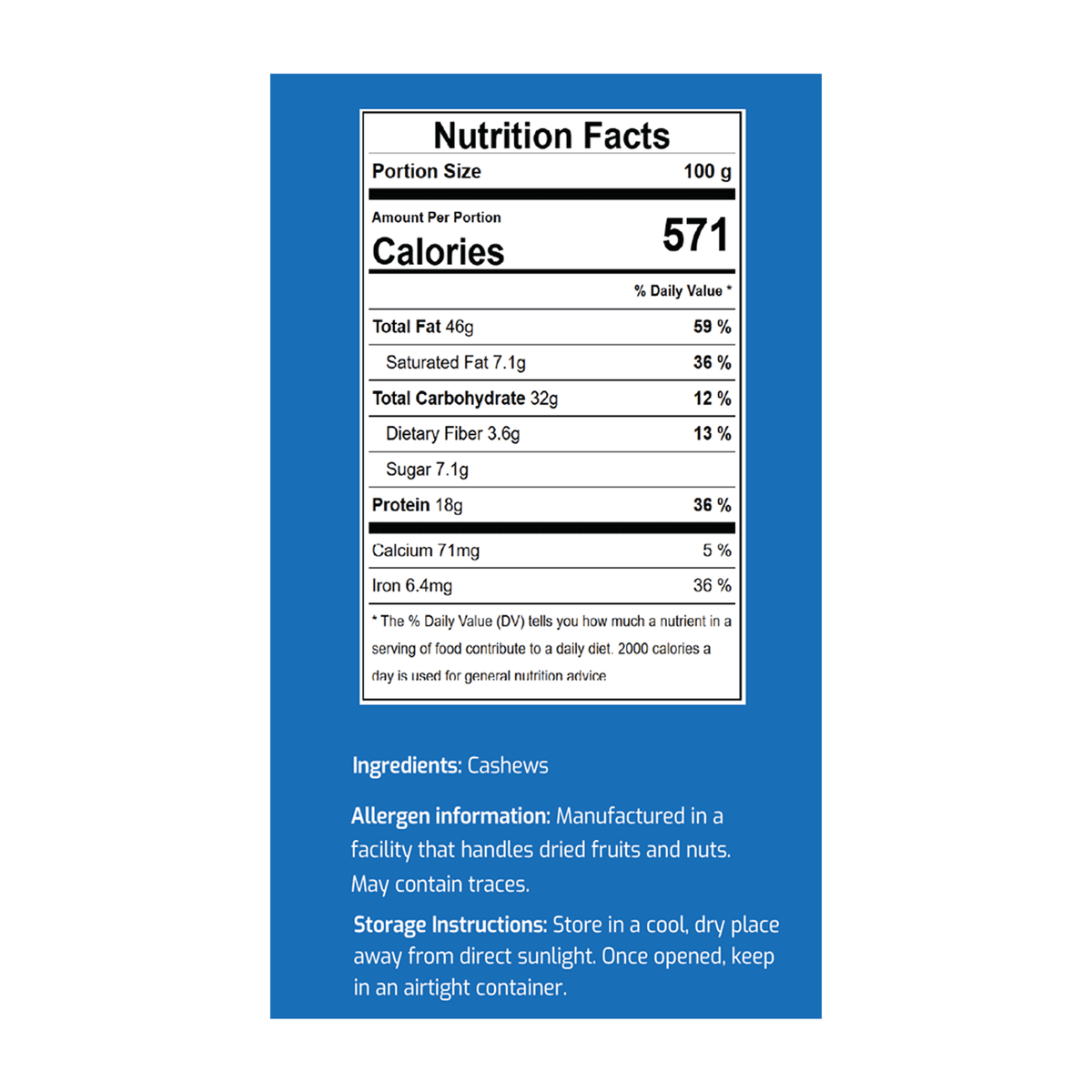 Whole raw cashews in premium white color showing quality