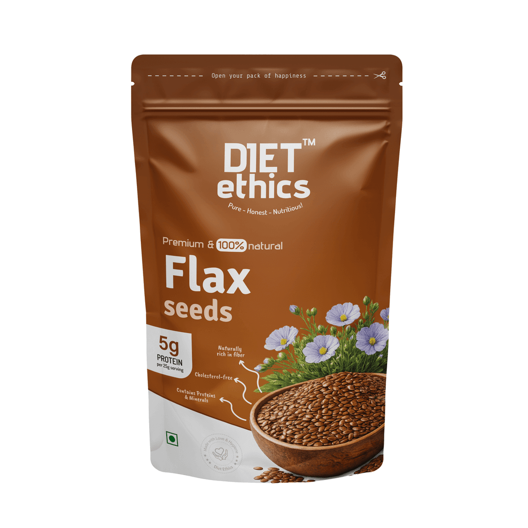 Diet Ethics Premium Flax Seeds 200g – Lignan-rich fiber for wellness support