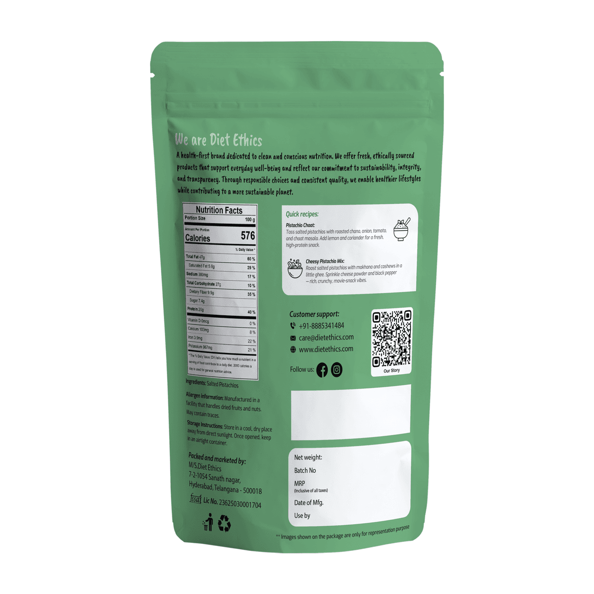 Whole roasted salted pistachios showing distinctive green color