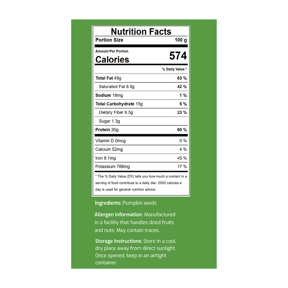 Raw pumpkin seeds showing premium quality and color