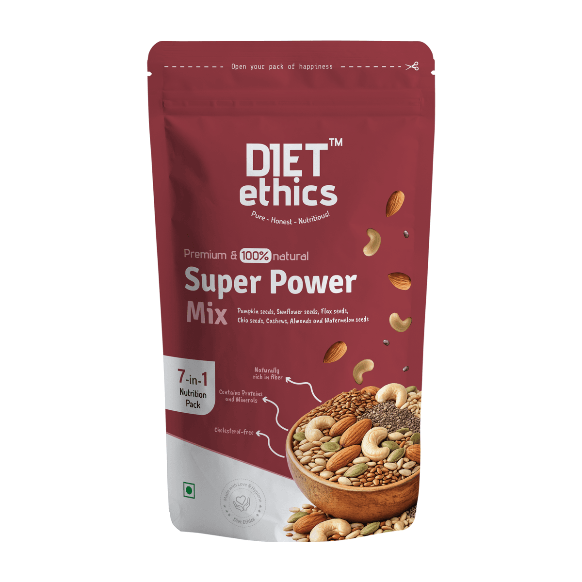Superpower Trail Mix 200g premium dry fruit pack
