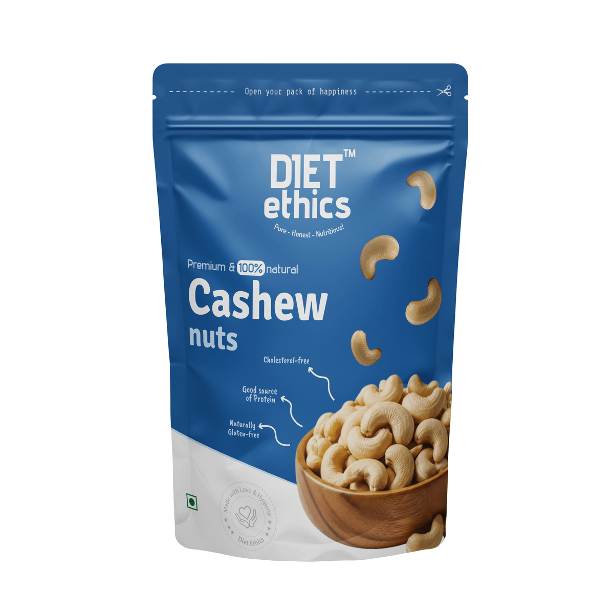 Whole Cashew nuts 200g premium dry fruit pack