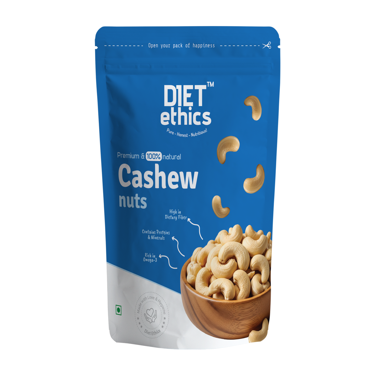 Diet Ethics Whole Cashew Nuts 200g – Creamy mineral-rich premium grade nuts