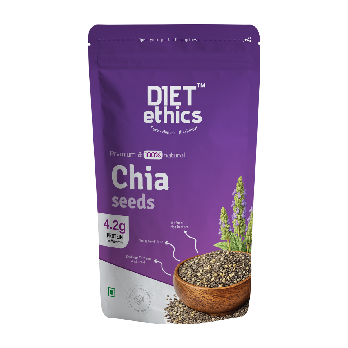 Diet Ethics Premium Chia Seeds 200g – Omega-3 rich superfood for daily hydration